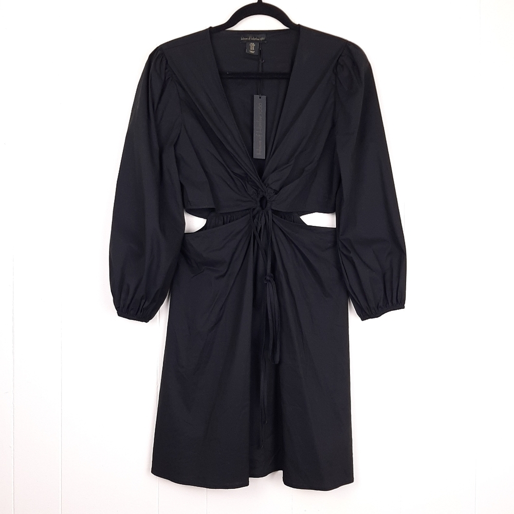 House of Harlow 1960 O Ring Cut Out Mini Dress black clubwear evening party LBD